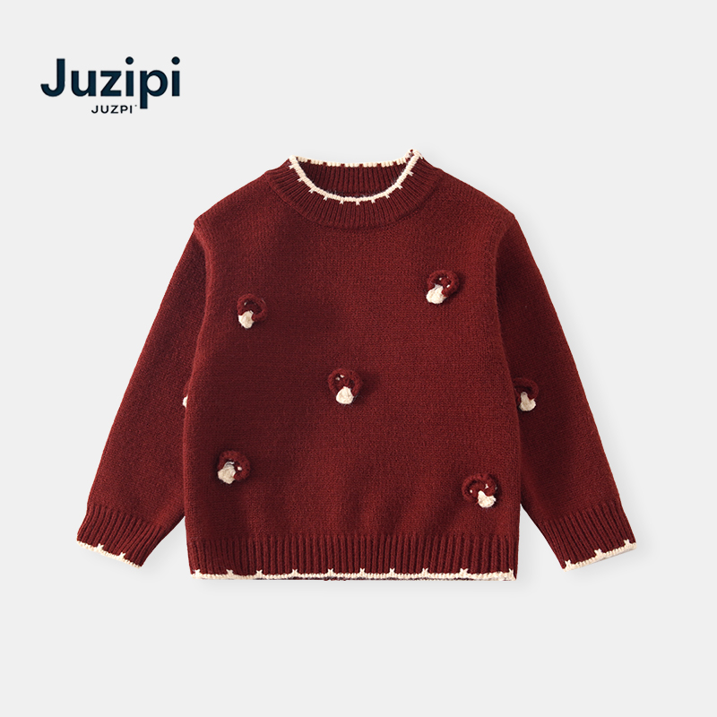 橘止皮·女童圆领针织衫2025冬季新款宝宝内搭儿童毛衣Q251101