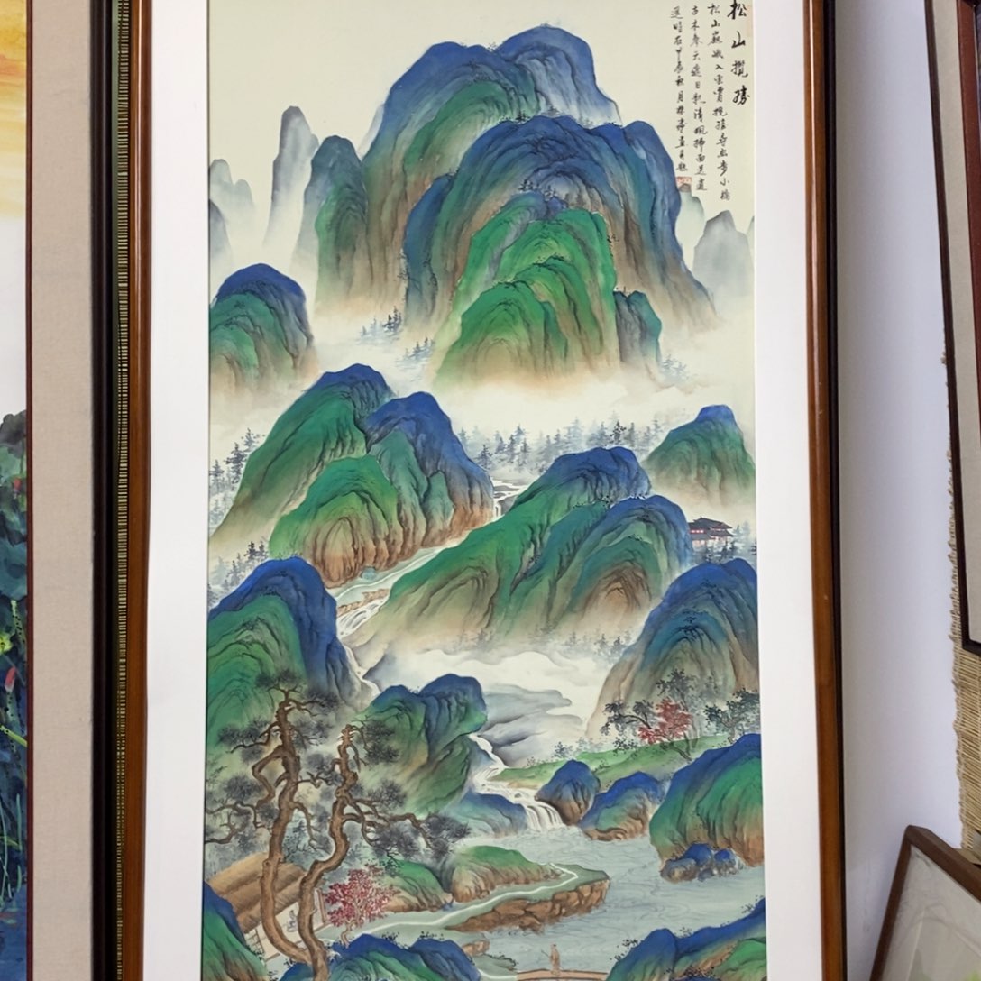 国画用****2手绘国画四尺青绿山水画心