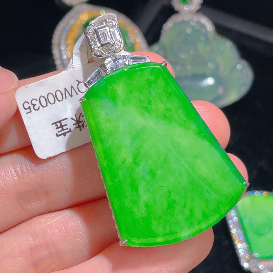 翡翠吊坠(不含链)银S925镶嵌