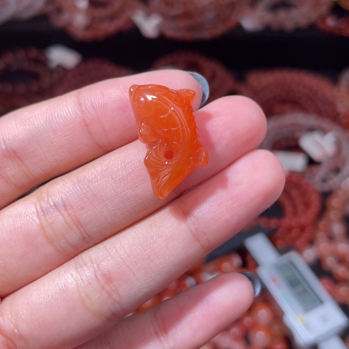 南红玛瑙未镶嵌锦鲤2282打孔备注