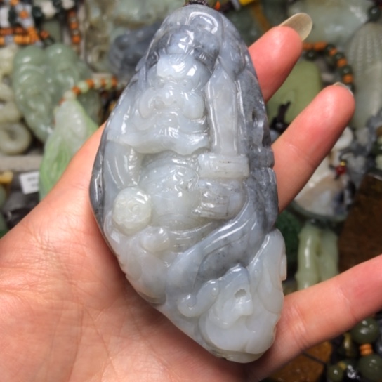 神***仔和田玉未镶嵌把件