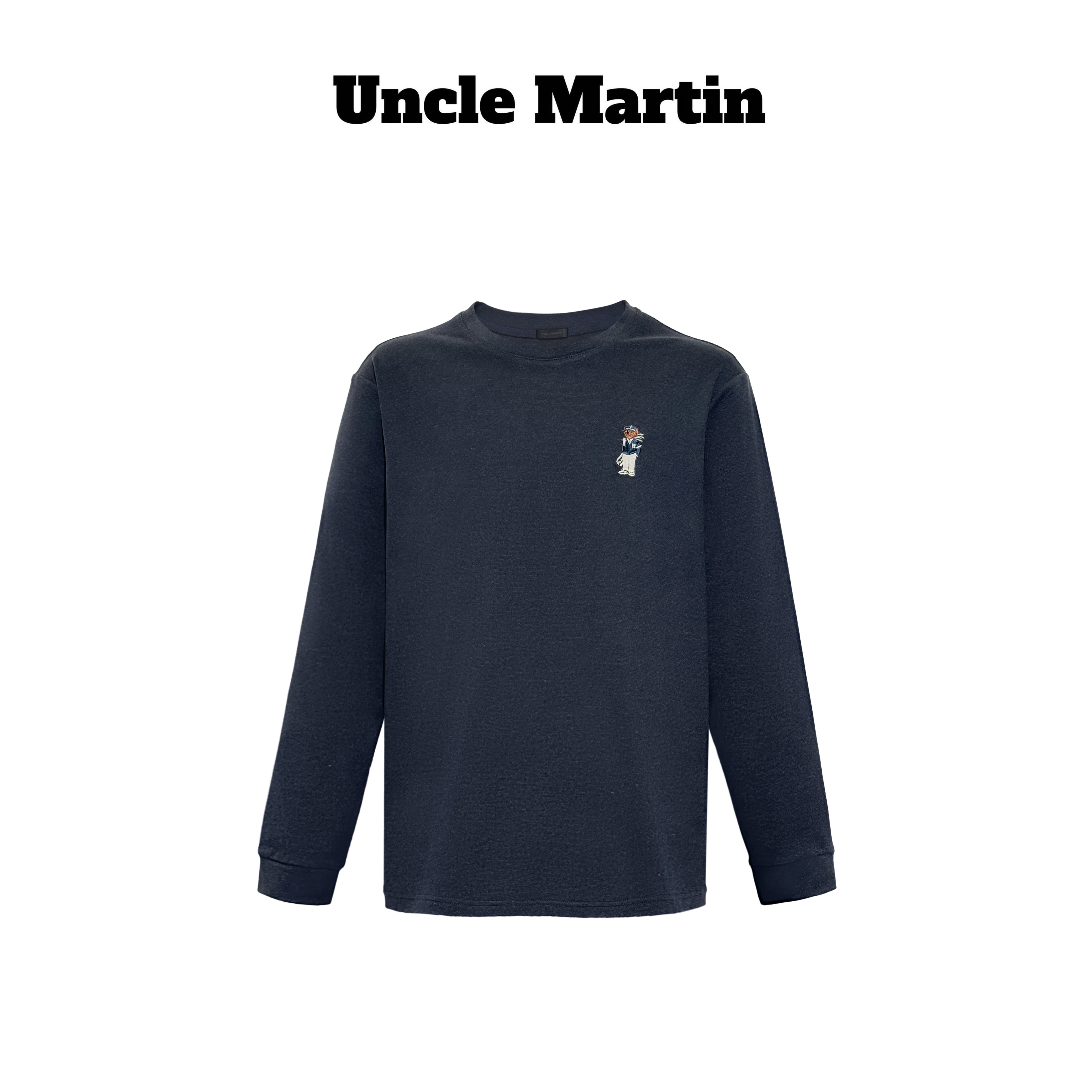 马丁叔叔 25AW小熊落肩袖印花圆领长袖打底舒适保暖-831