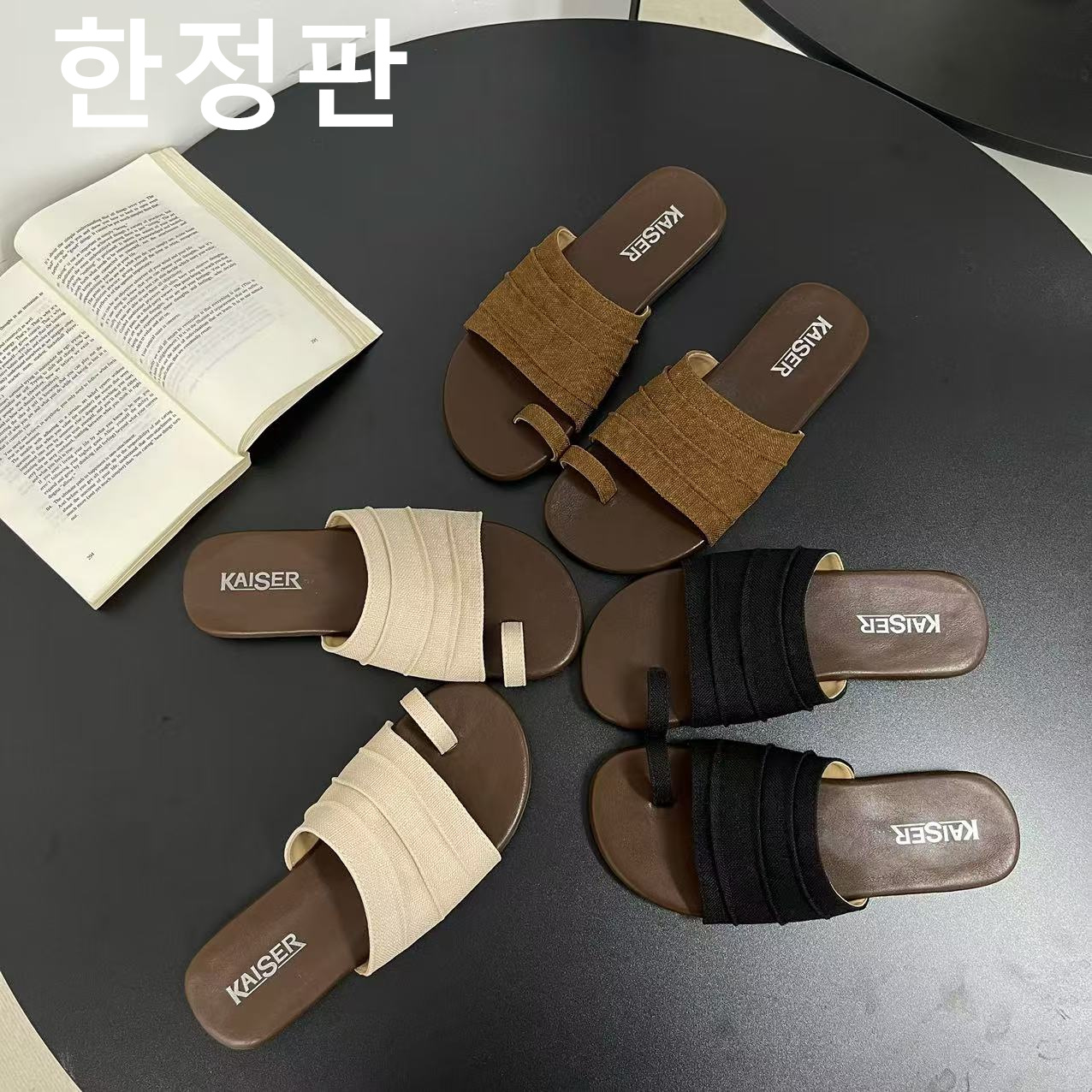 【신상품】夏季百搭度假风套趾平底拖鞋KS1010