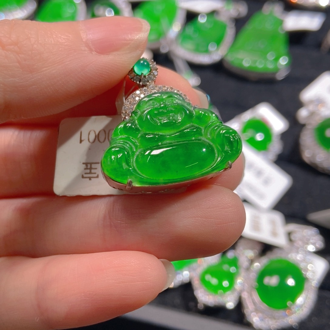 翡翠吊坠(不含链)银S925镶嵌