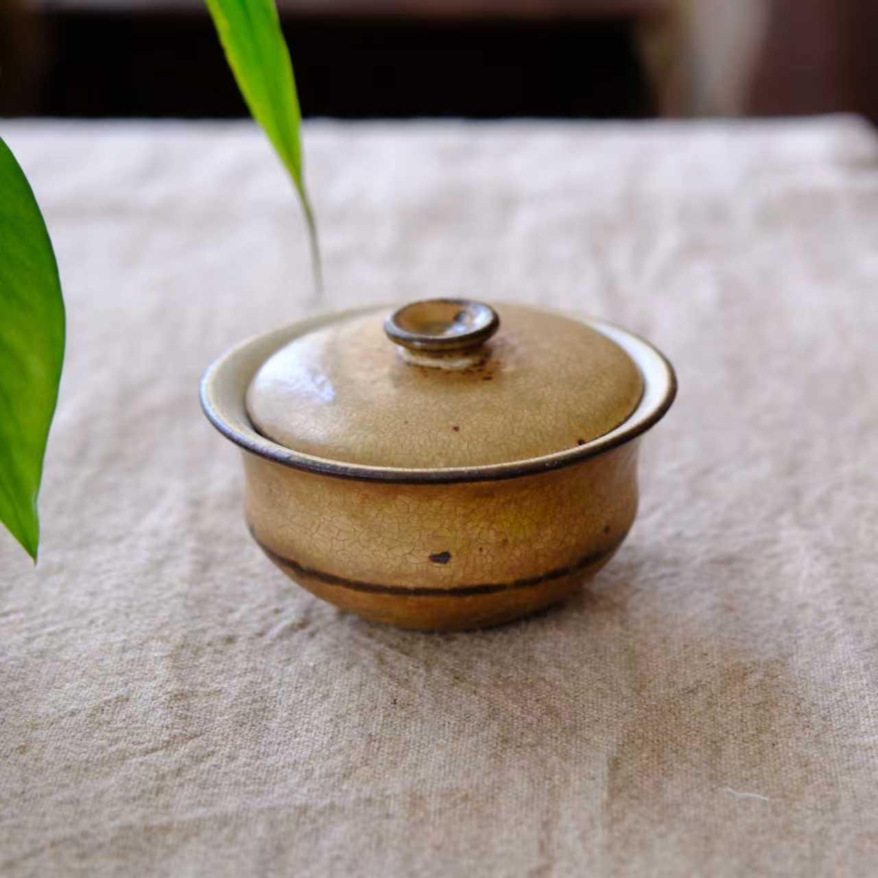 小喜宅 (微瑕）落苏墩墩盖碗（容量100ml）