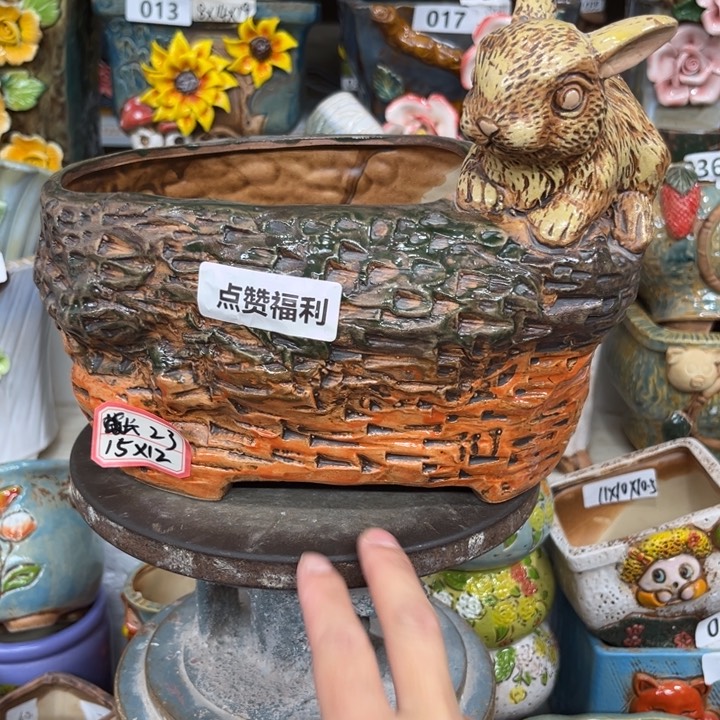 紫砂花盆粗陶材质多肉花盆