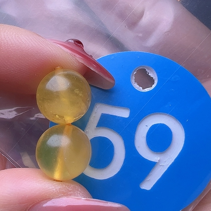 蜜蜡裸石未镶嵌微金沙 10mm 圆珠