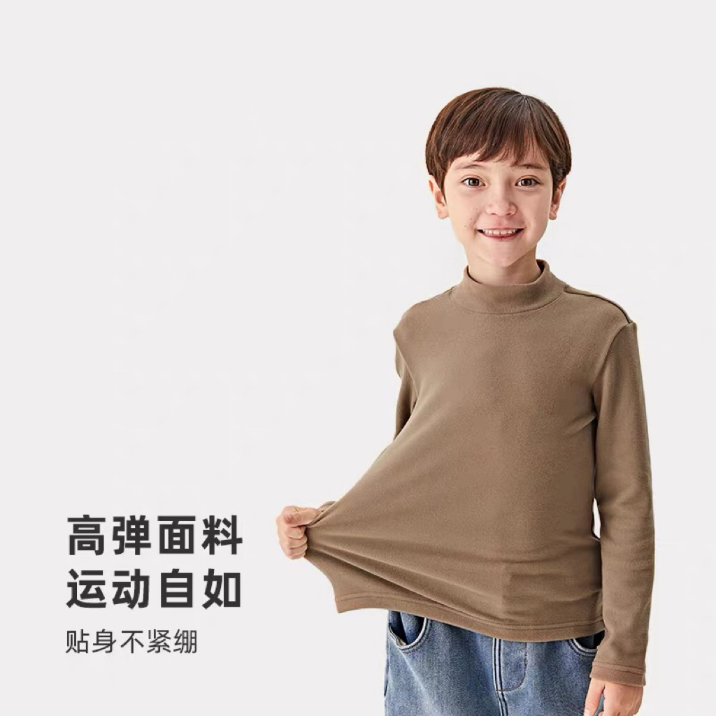 秋冬季儿童半高领中大童长袖打底衫保暖T恤 22752