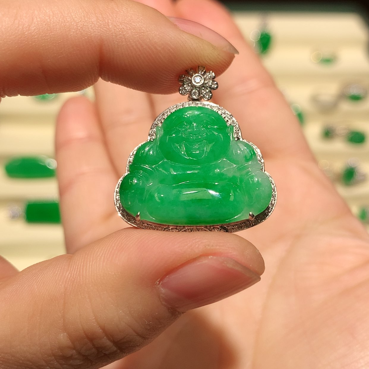 【闪购商品】翡翠颈饰18K金镶嵌缅甸A货