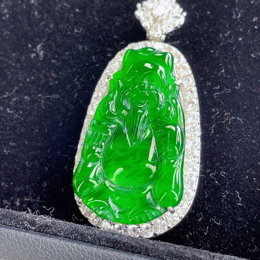 翡翠吊坠(不含链)银S925镶嵌