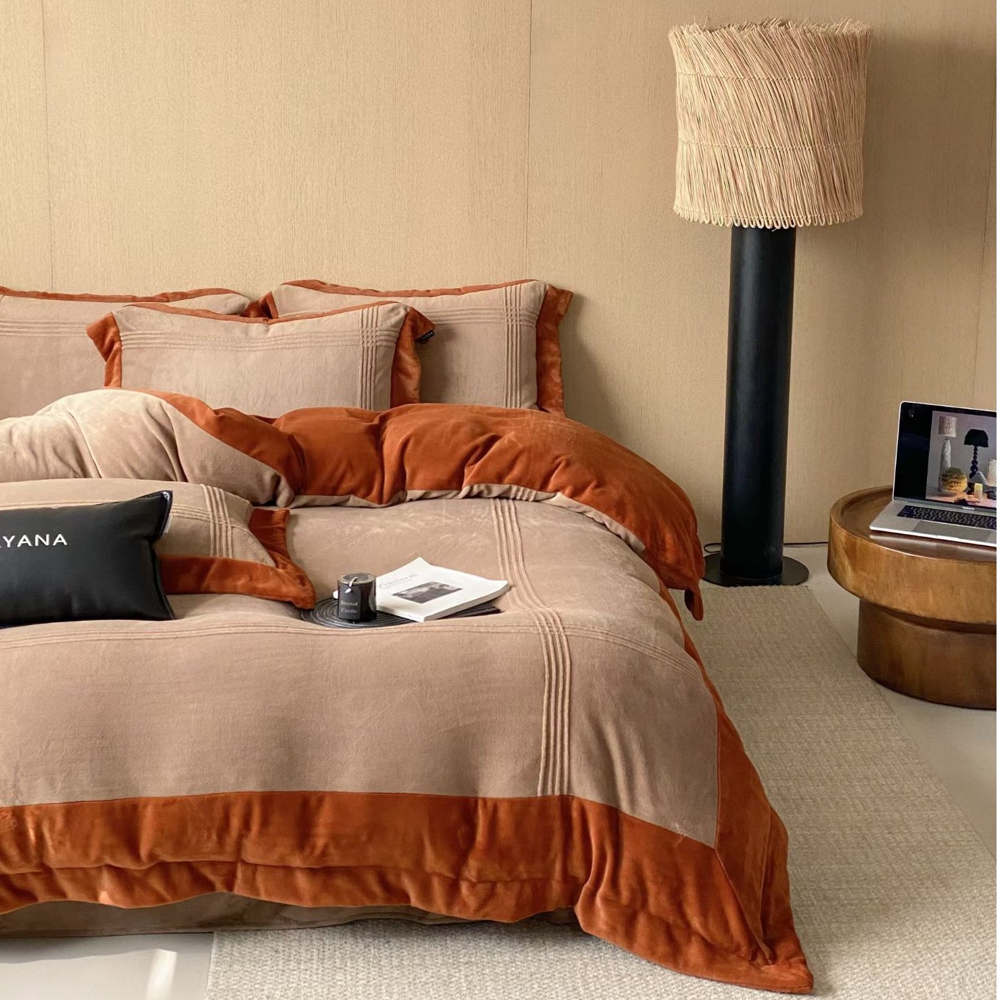 【安利家居】米尔 秋冬全消光加厚牛奶绒四件套床上套件