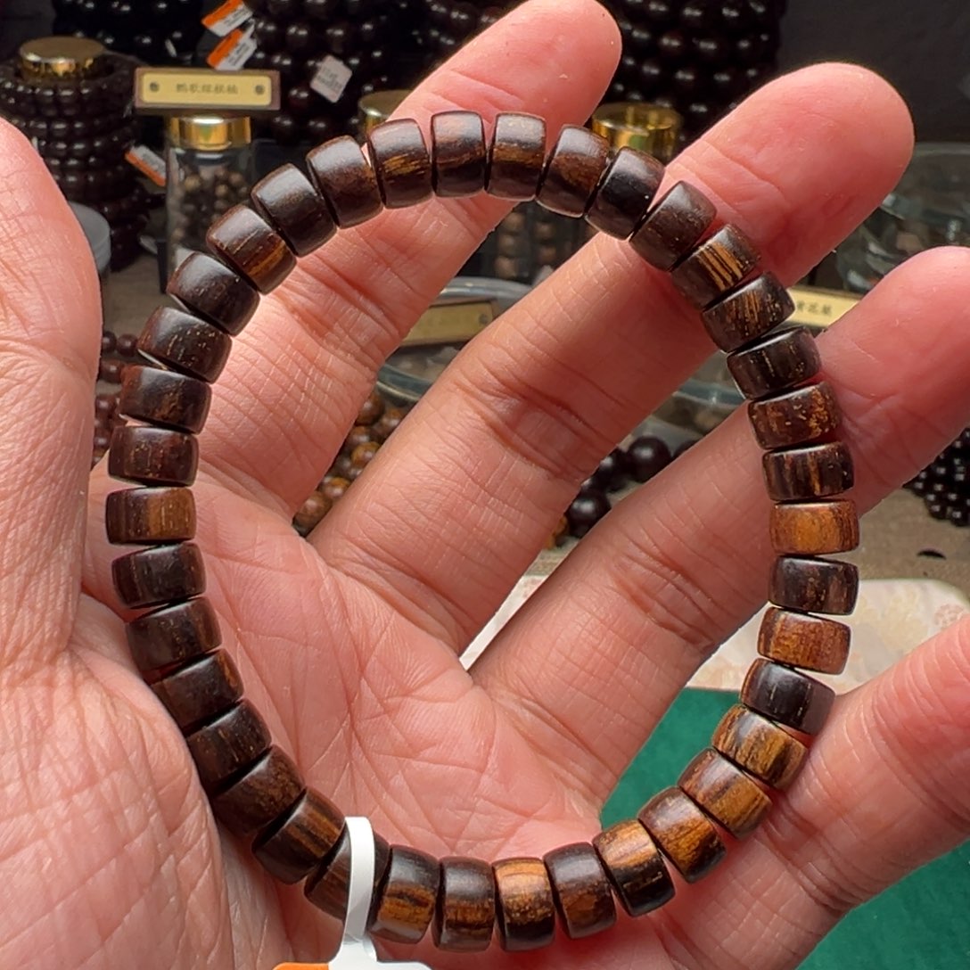 贡木手串/手链5*8黑油算盘珠