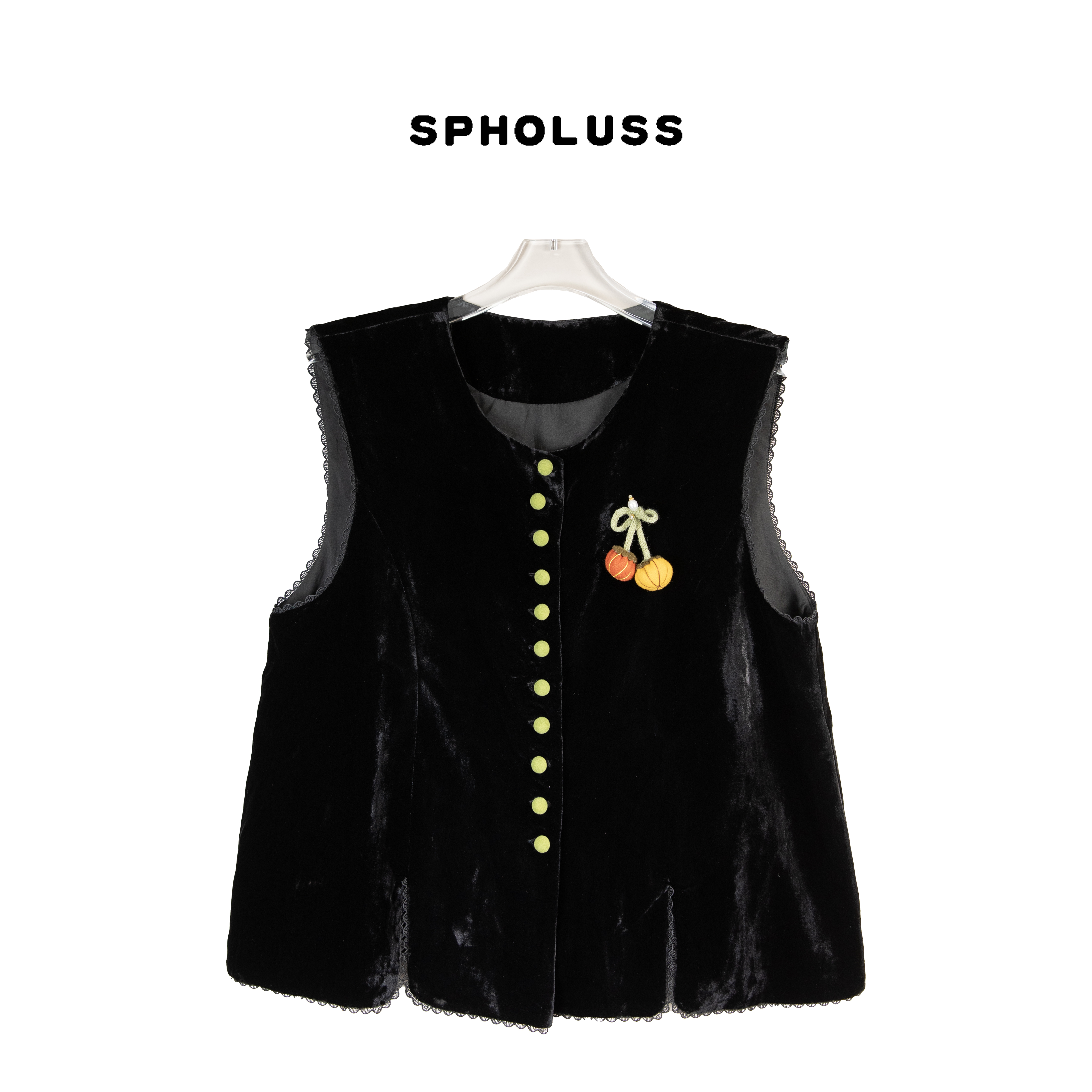 【丝芙玉禄】【A042】重磅100%真丝丝绒重工胸前工艺真丝丝绒上衣马甲