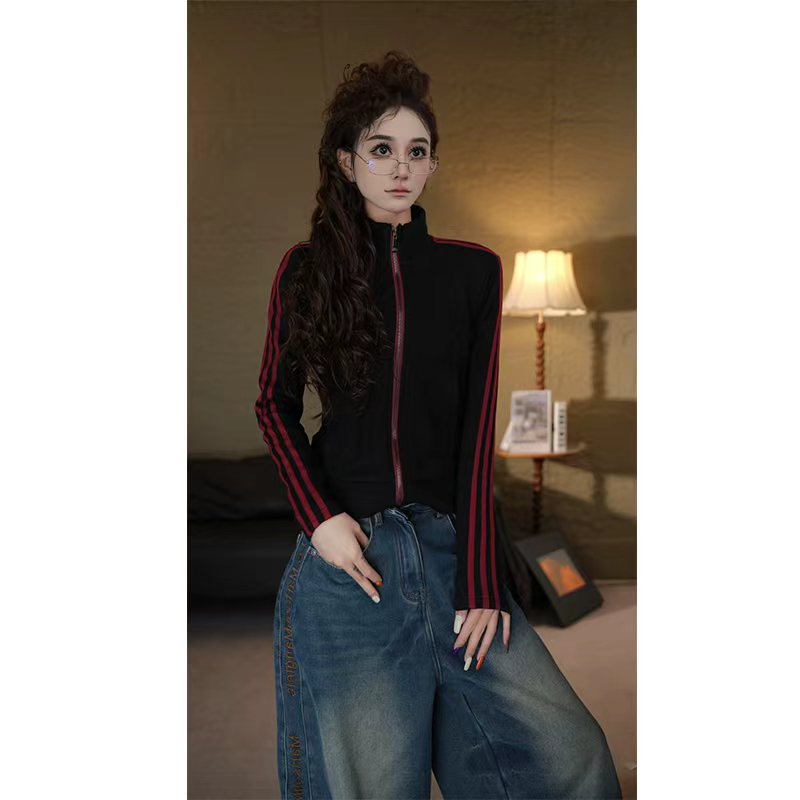 「鹿哥原创」2025冬季休闲拼色加绒加厚拉链外套