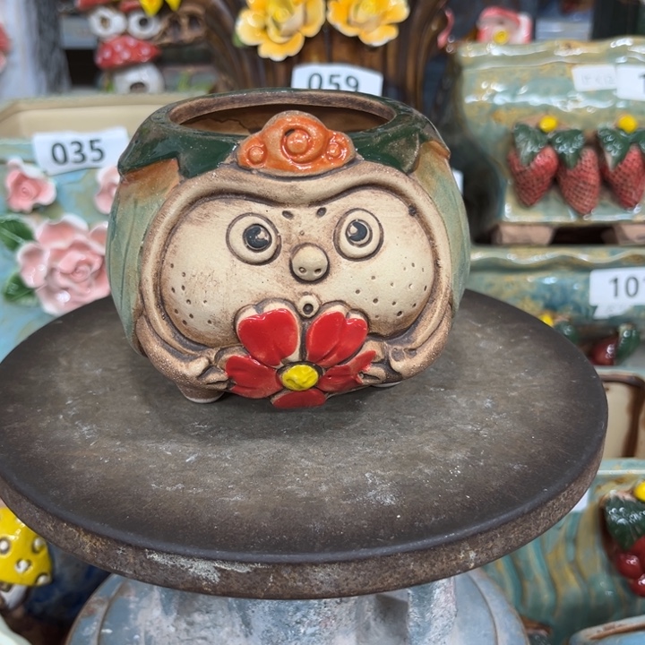 紫砂花盆粗陶材质多肉花盆