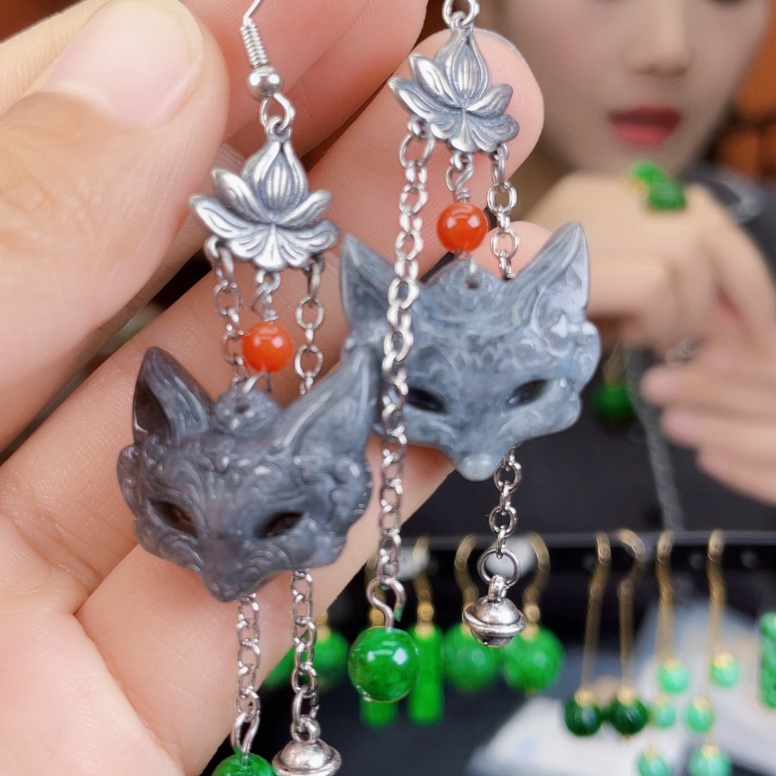 翡翠未镶嵌耳饰饰品