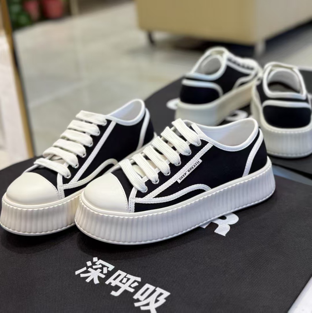 DEEP BREATH深呼吸 帆布绑带饼干鞋休闲小白鞋AX12226