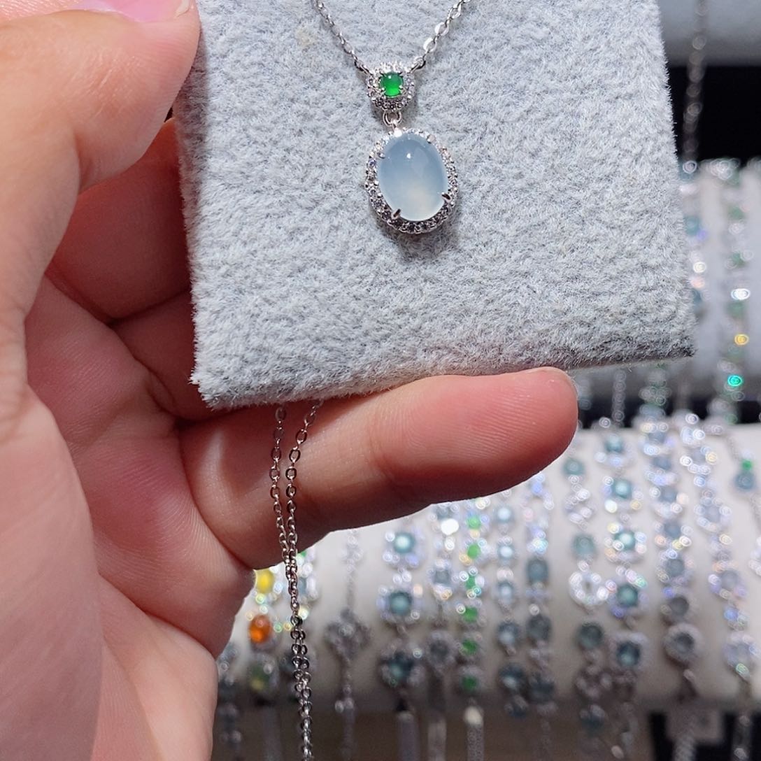 颈饰银S925镶嵌翡翠k j h h