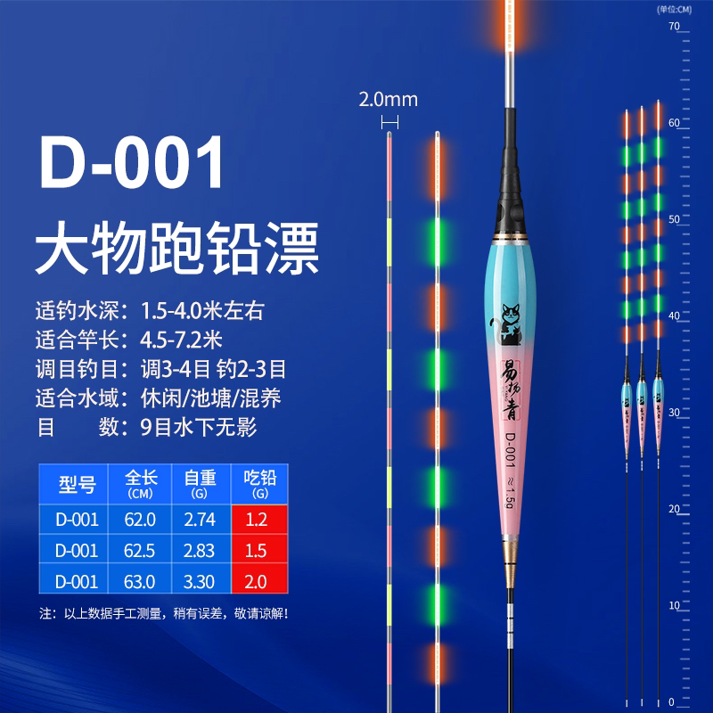 夜光易扬青无铅跑铅夜光漂醒目激光漂尾9目不刺眼