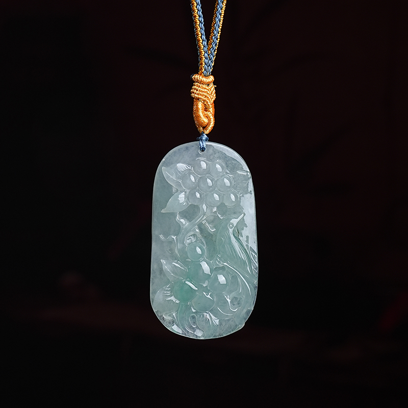 翡翠A货（花鸟）吊坠-571496