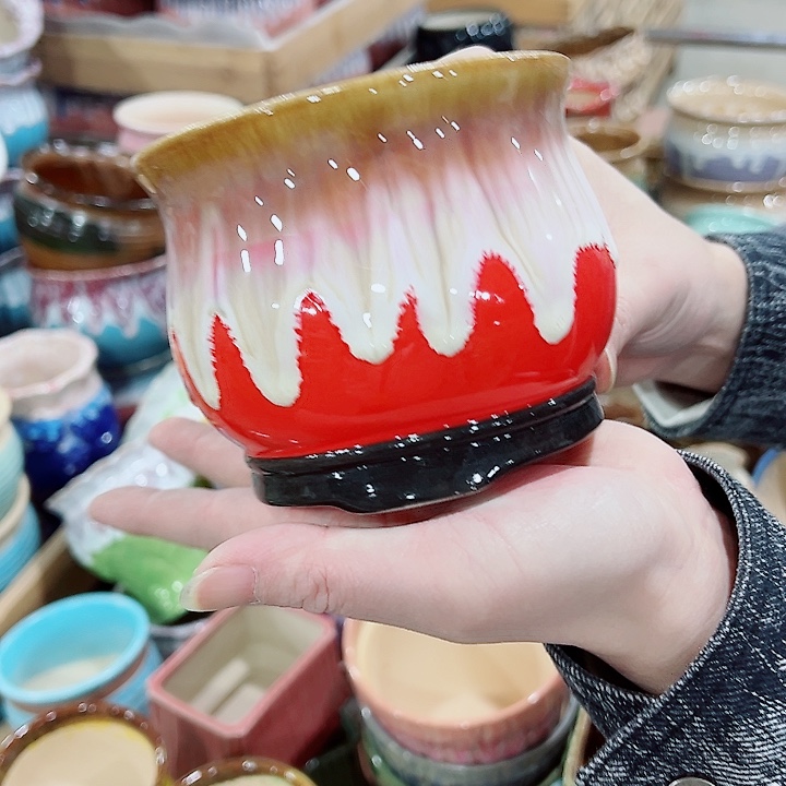 有孔，凑单福利满10元发货陶瓷多肉花盆！