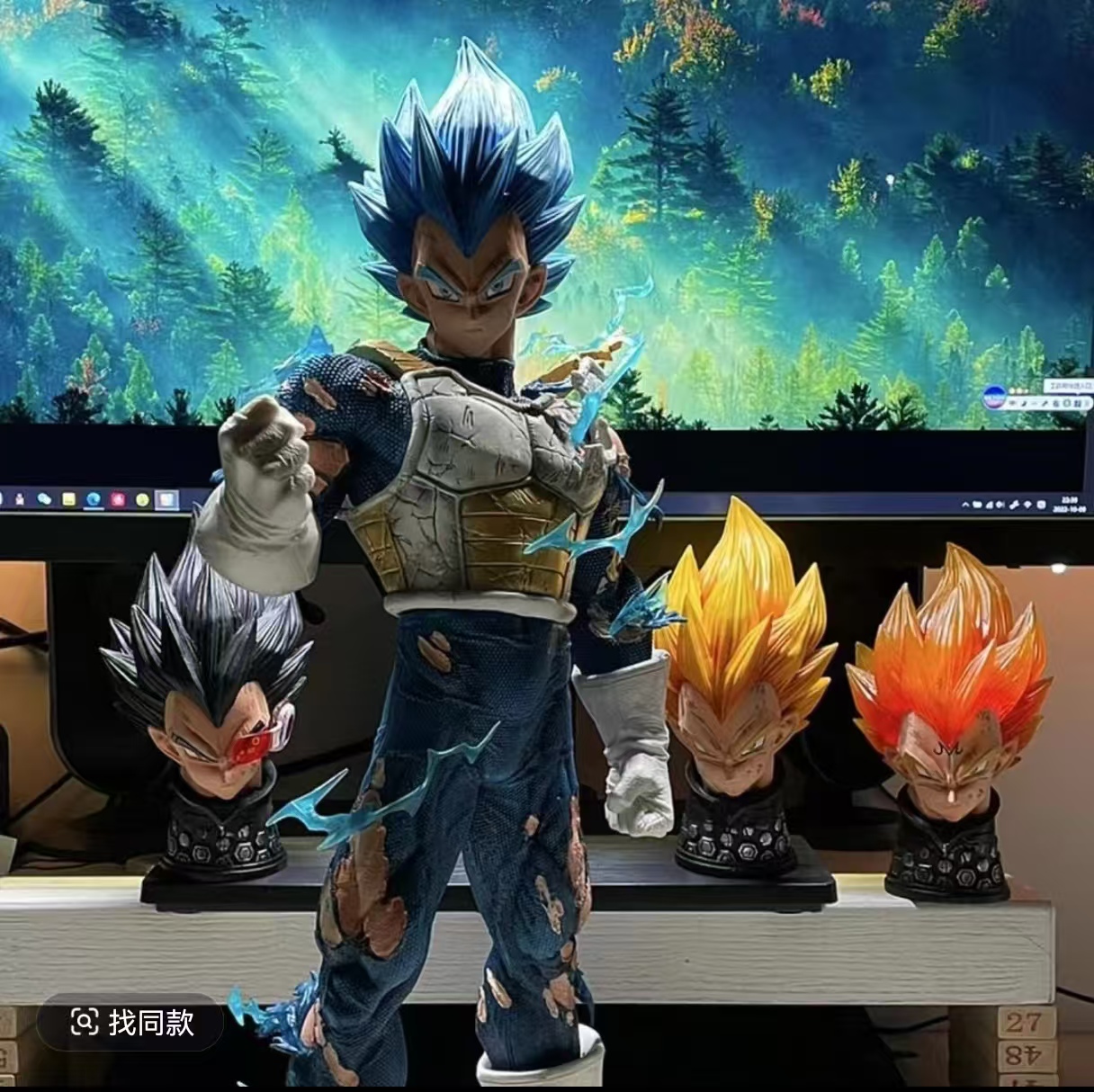 LX贝吉塔【加急发】三头雕 带底座GK手办潮玩模型雕像摆件礼物