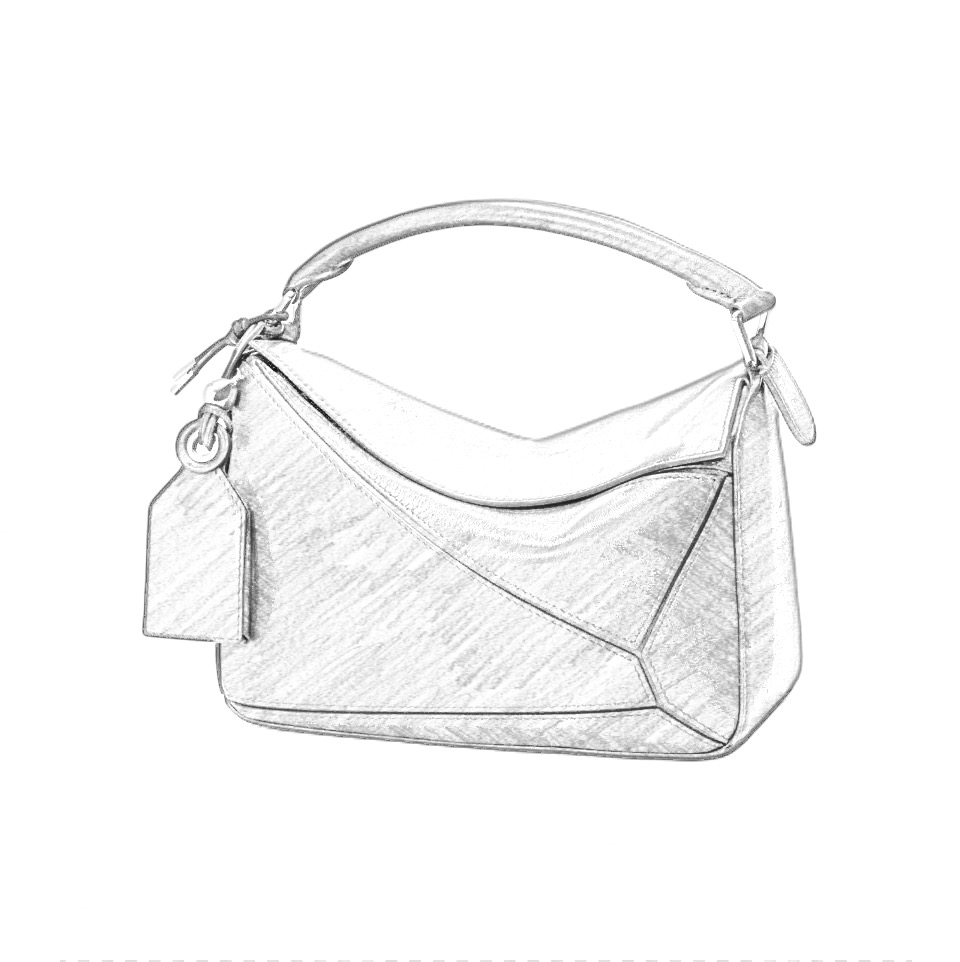 【F28】Puzzle几何包棕色24cm时尚百搭休闲包