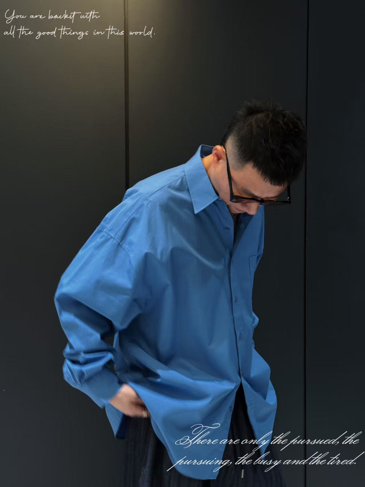 #韩国大叔&正品韩货#「定染全棉」廓形宽松翻领衬衫