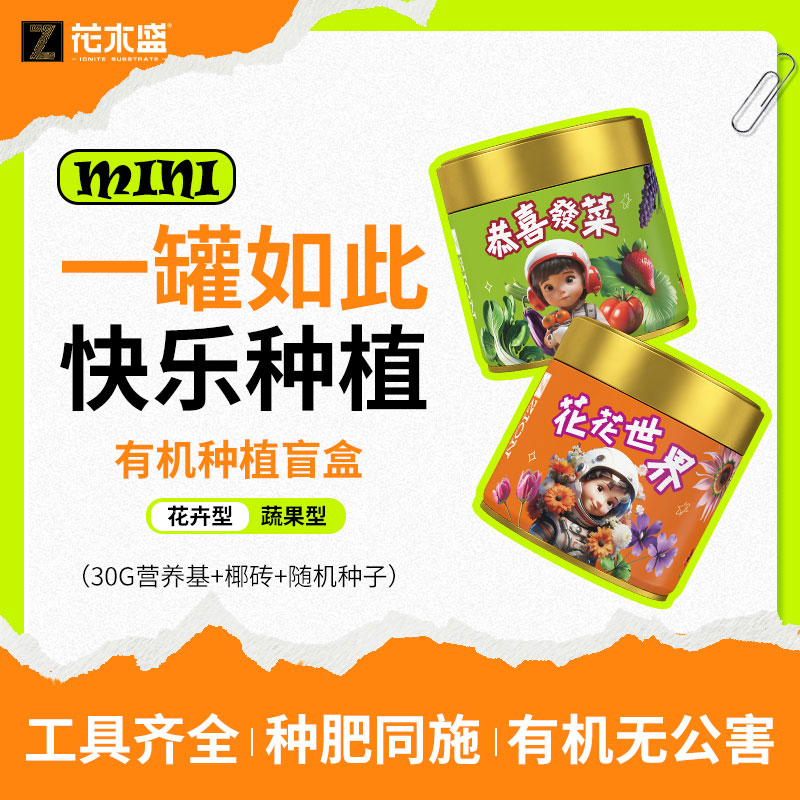 花木盛mini种植套装花卉型果蔬型一站式植物生长亲子研学