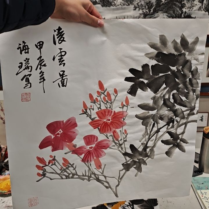 国画贾海瑞老师现场定制