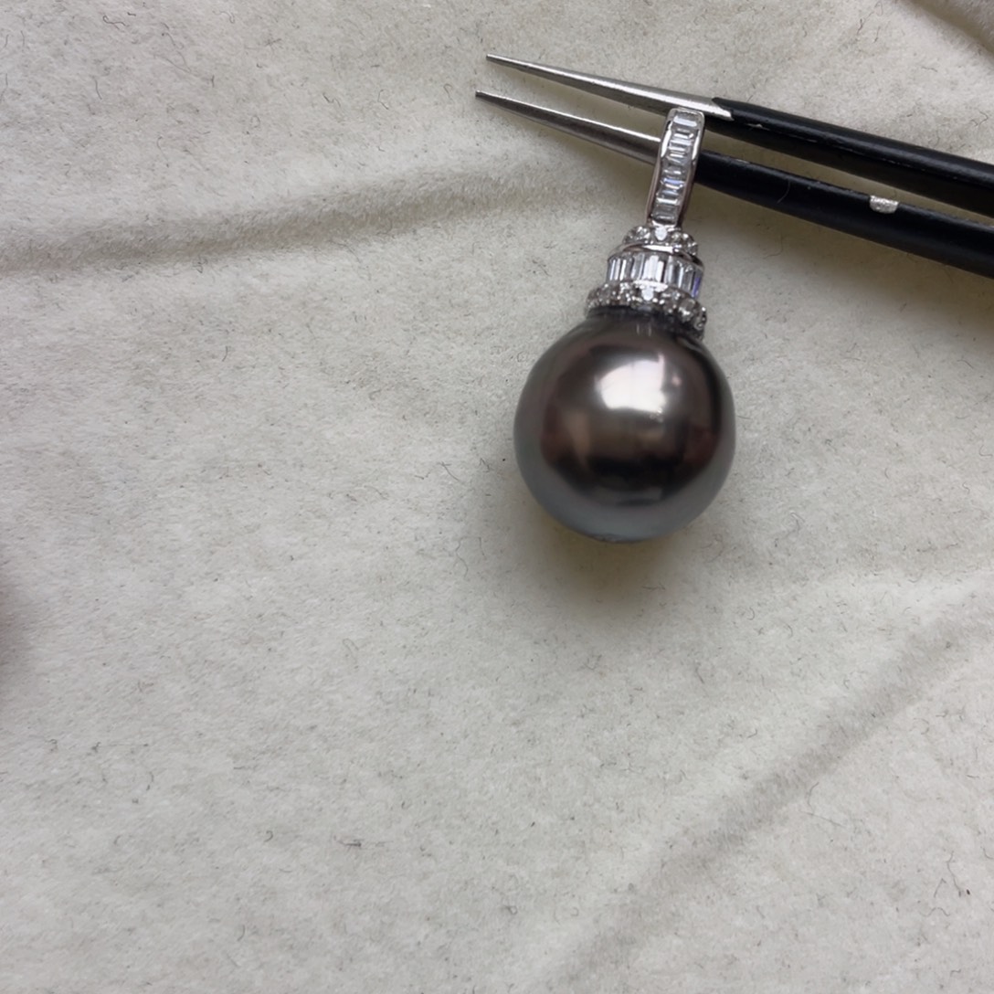 银S925镶嵌吊坠(不含链)海水珍珠