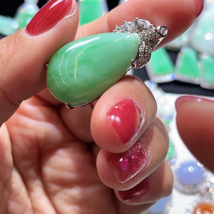 翡翠银S925镶嵌颈饰