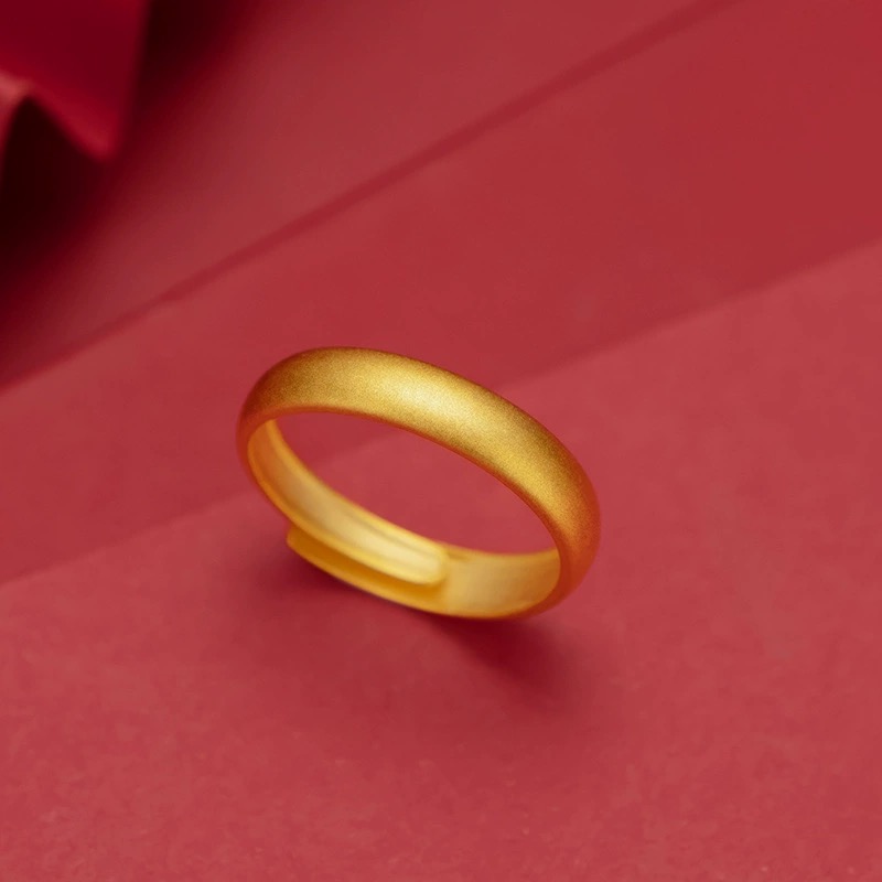 合金戒指 （抖音好物）古法戒指   男款时尚经典金色一帆风顺  霸气