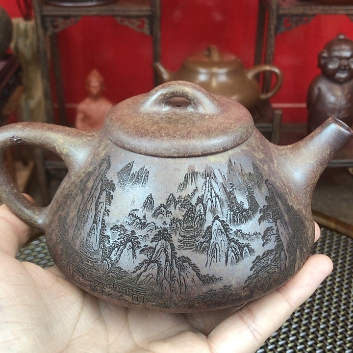 茶壶紫砂宜兴紫砂壶石瓢壶240