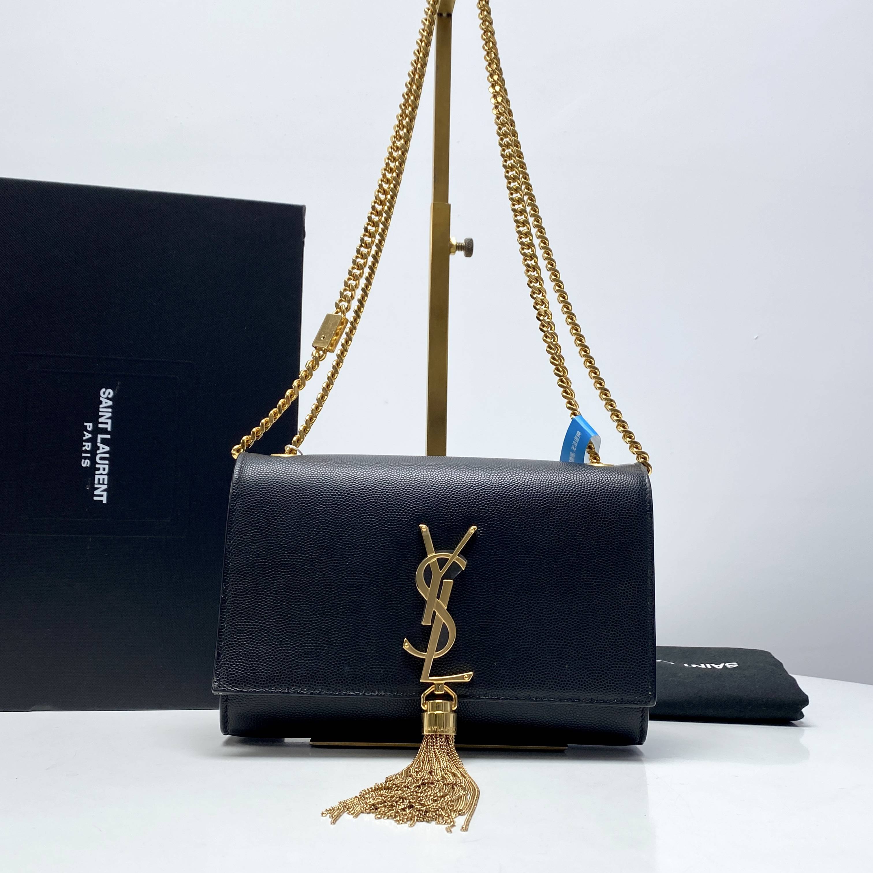99新 YSL/圣罗兰 玺越奢品 YSL黑金信封斜挎包 LM2771