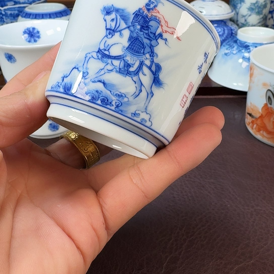 瓷片大***王当代景德镇陶瓷手绘茶具