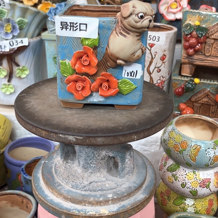 紫砂花盆粗陶材质多肉花盆