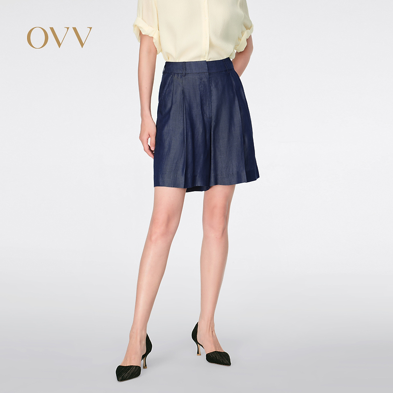 【艾钱钱专属】OVV春夏新款女装日本进口铜氨纤维短裤GKSCJ24008A