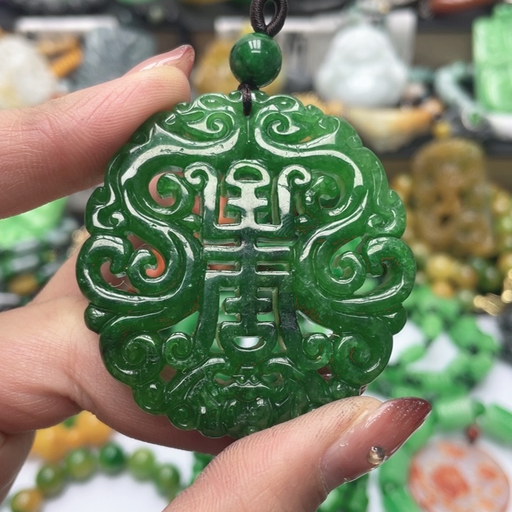 翡翠未镶嵌颈饰项链干青处理10