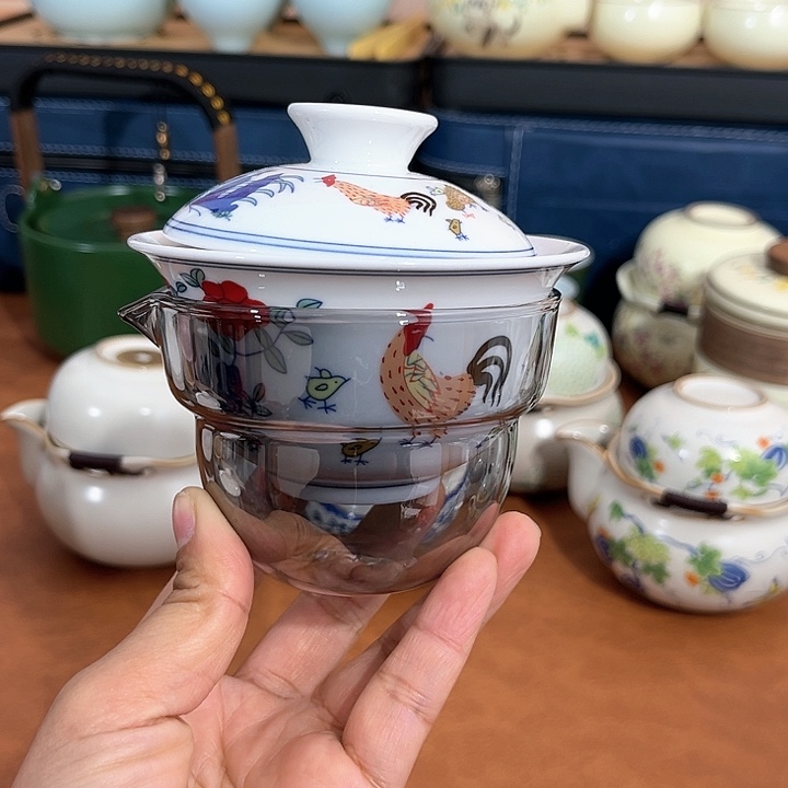 鸡缸杯纹年货节旅行茶具