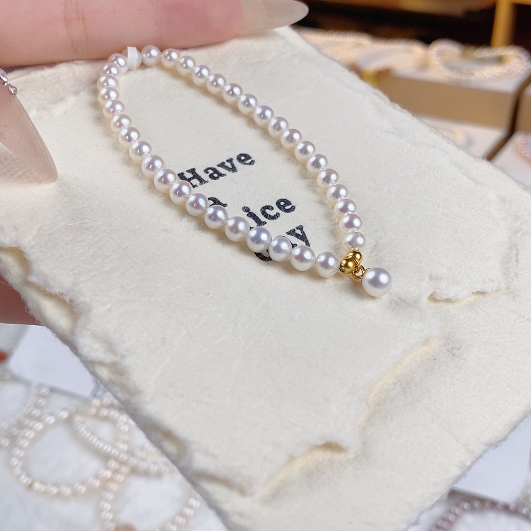 银S925镶嵌淡水珍珠手链