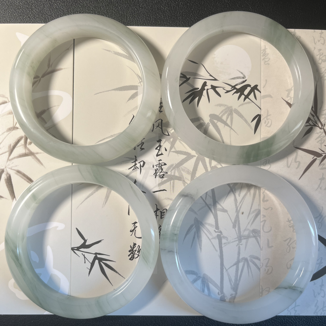 天山翠雪翠女款天然玉石玉镯百搭美人镯（多样性发货，拍一发一）