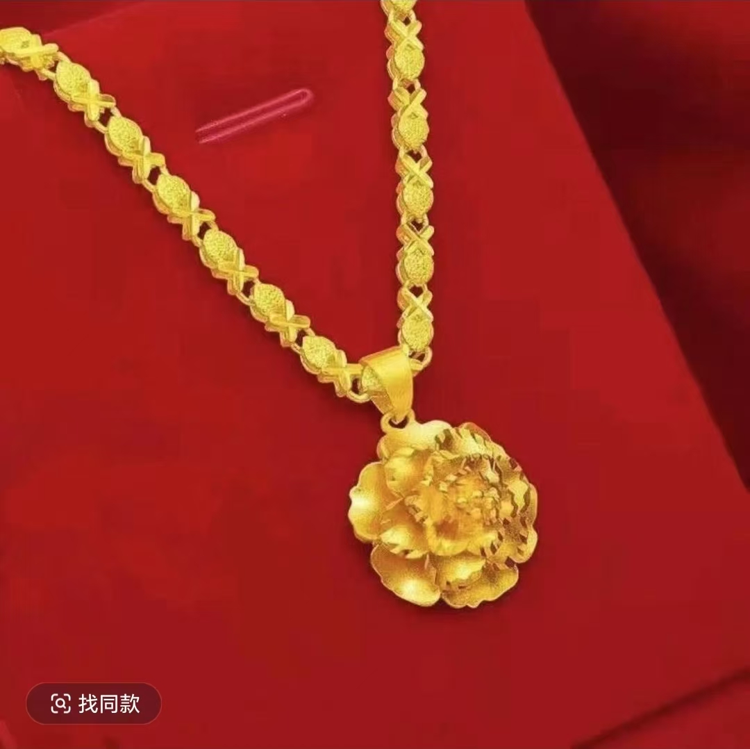 合金项链 合金项链2025（牡丹花项链）新款女士 气质时尚潮流精美款