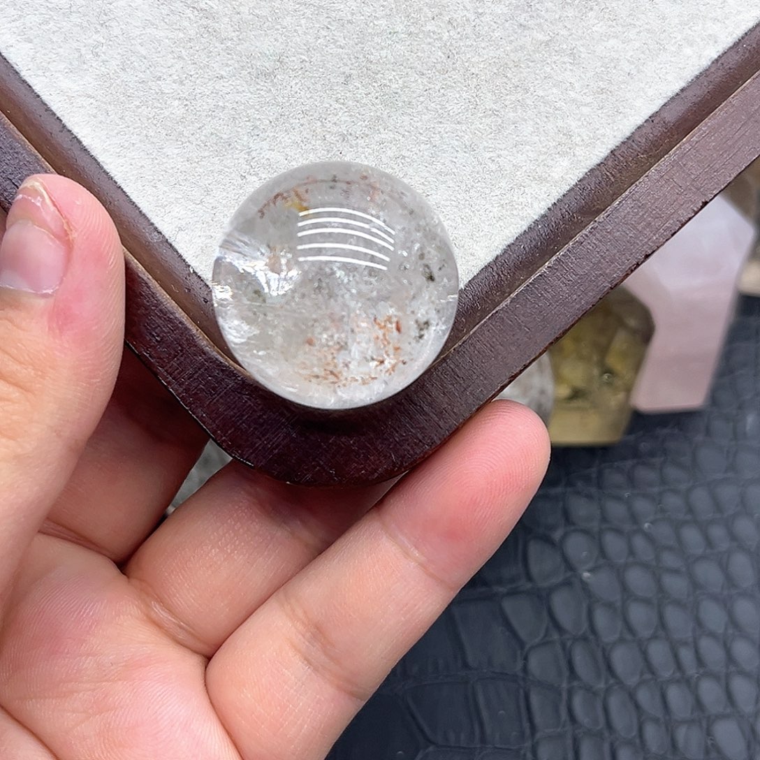 水晶珠宝半成品未镶嵌7 爆彩四季幽灵球29mm