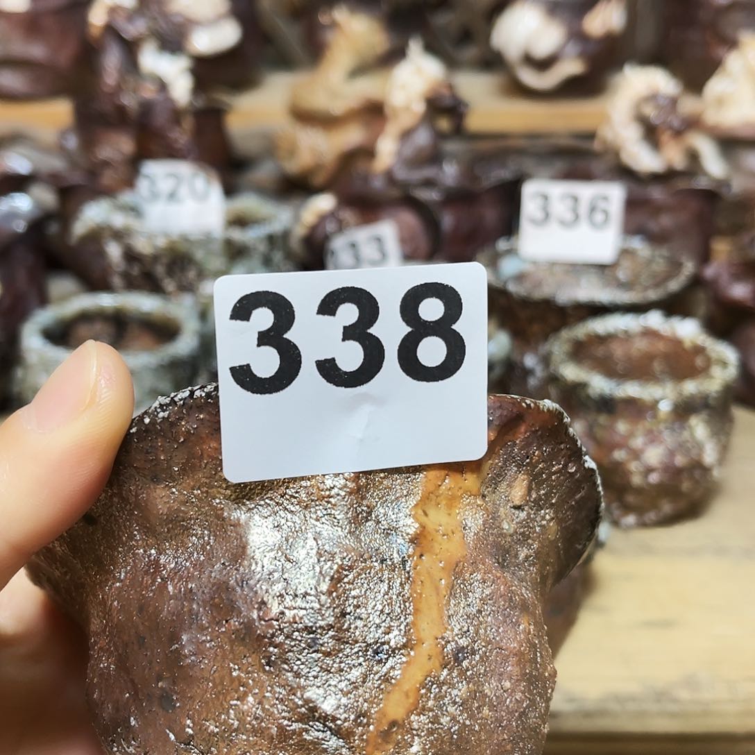 杯张*然柴烧粗陶手捏盖碗