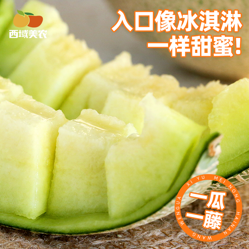西域美农山东网纹瓜当季新鲜水果 果肉细嫩无渣