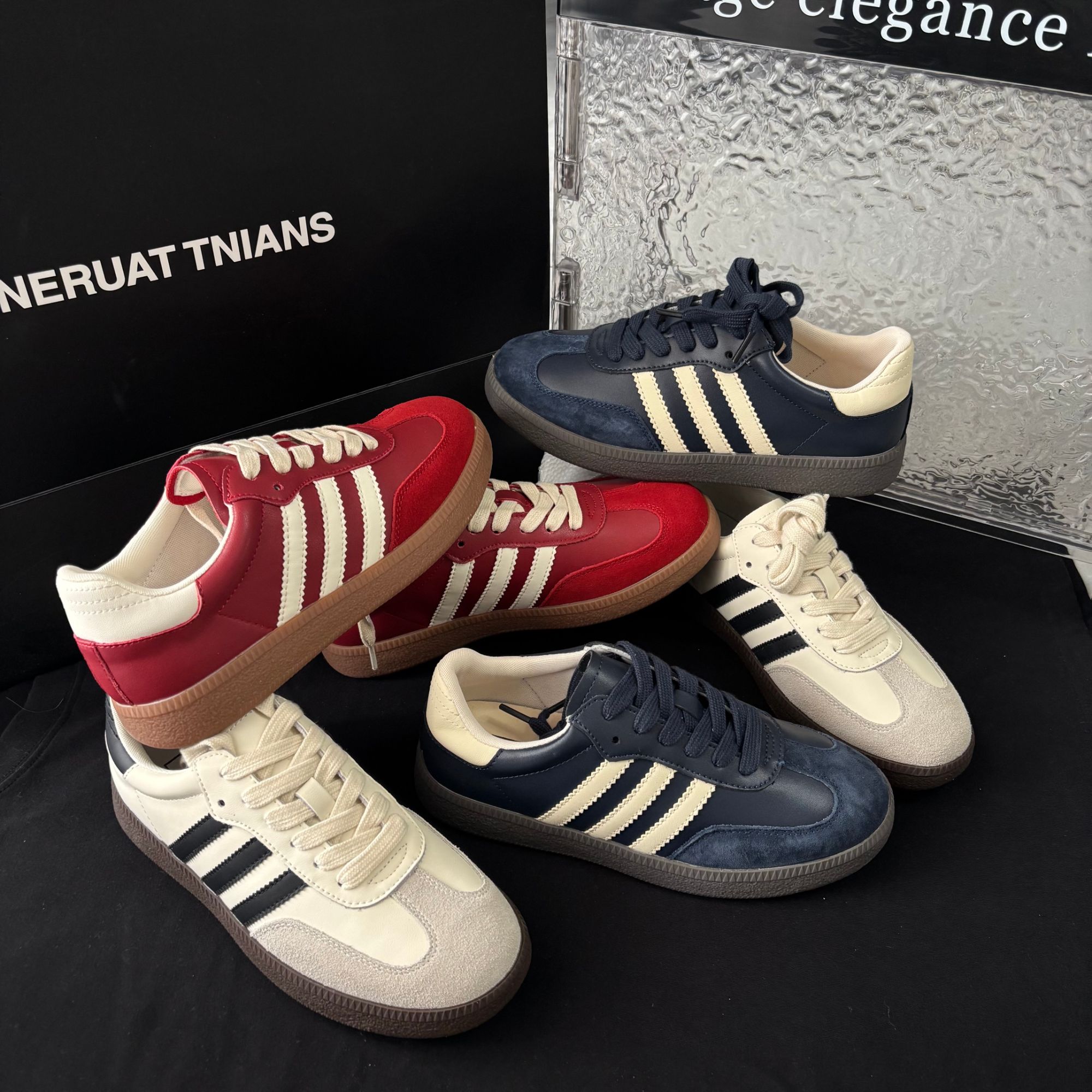 真皮德训鞋女2025年春季韩版平底系带小白鞋软底防滑休闲运动板鞋