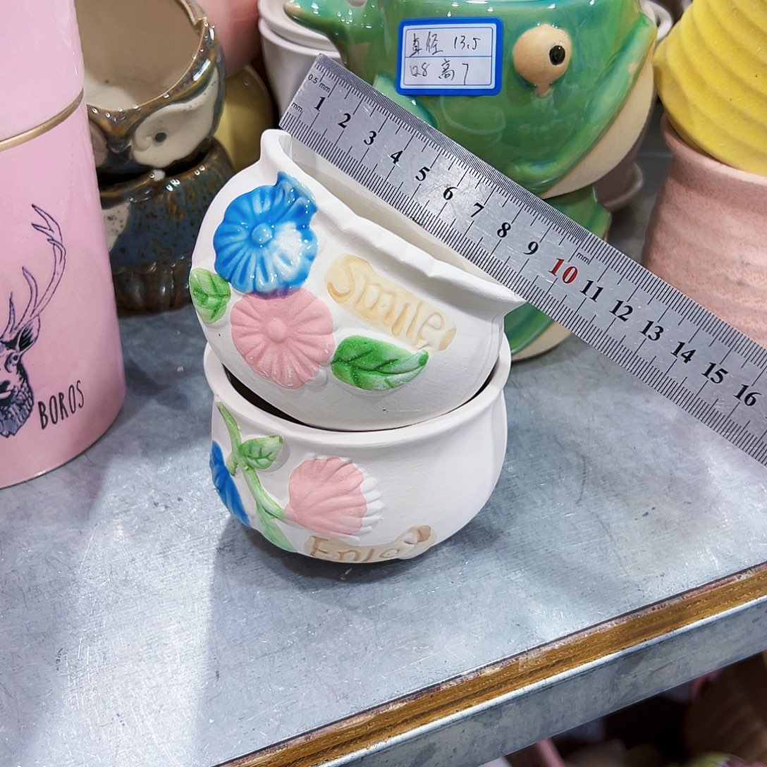 有孔，外贸尾单陶瓷花盆凑单10米包邮