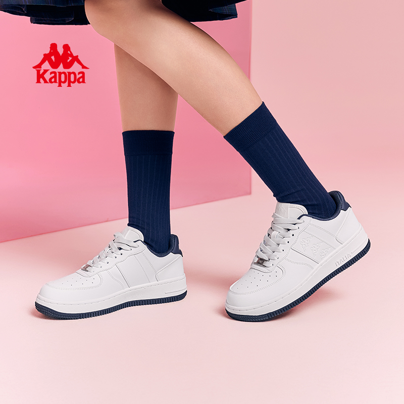 Kappa防滑低帮板鞋时尚小白鞋子女款秋冬百搭休闲鞋K0EY5CC06CJ