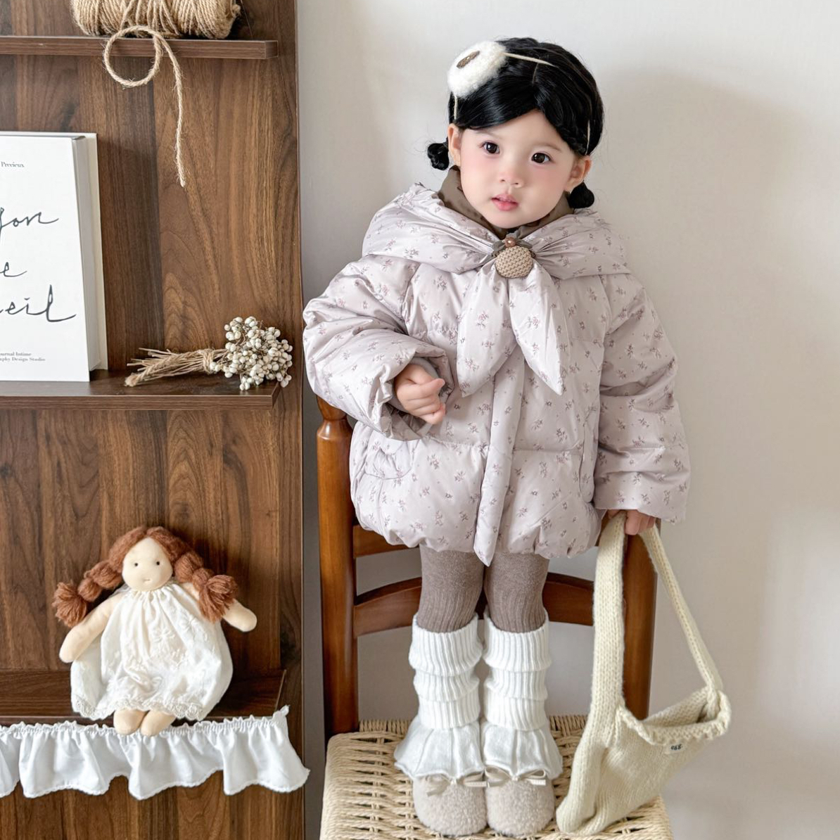 【现货当天发】森系碎花！韩系女童碎花棉服甜美可爱公主加厚冬季